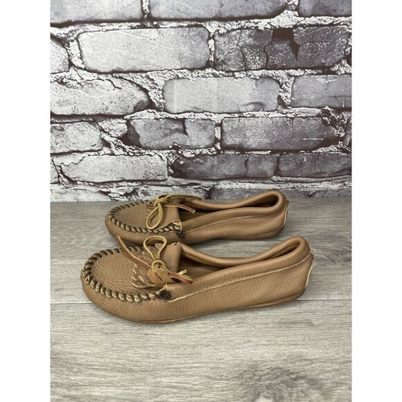 Minnetonka Moccasins Brown Leather Driving Moccasin Loafers Women Sz 6M US/36EU - Picture 15 of 16